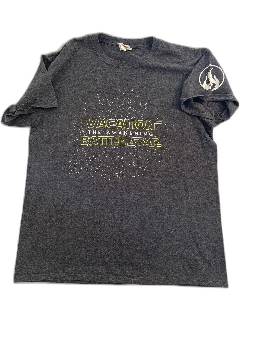 Fruit of the Loom T Shirt Men Size M Dark Gray Star Wars Vacation Battle Star